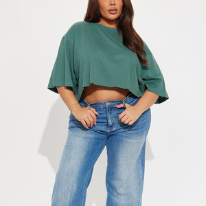 Camiseta Corta de Cuello Redondo de Alta Calidad con Nuevo Diseño, Camiseta Deportiva de Manga Corta de Algodón Premium para Mujer - Product Image 6