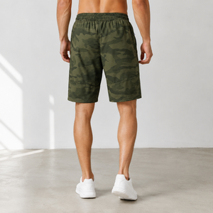 Shorts en toile camouflage pour homme, respirants, séchage rapide, taille élastique avec cordon de serrage, shorts de sport décontractés, shorts d'entraînement légers - Product Image 2