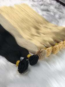 Vente en gros Extensions de cheveux humains vietnamiens à pointe plate alignée sur les cuticules saines à la kératine 100% pour les salons - Product Image 3