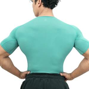 Camiseta Deportiva de Compresión para Hombre, Personalizada, al por Mayor, de Algodón Sólido, Manga Corta, Secado Rápido, Transpirable, para Correr, Entrenamiento Físico - Product Image 5