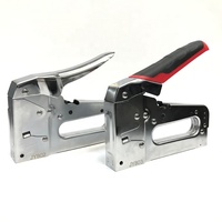Pistolet à clous manuel réglable de qualité industrielle pour bricolage JANNYEI JY802, chargement par le bas, pour le bois, garantie 1 an, chrome argenté