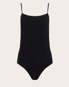 Body de una Pieza Negro de Alta Elasticidad y Secado Rápido para Mujer, Tirantes Finos, Color Sólido, Ropa de Primavera/Verano, MOQ Bajo - Product Image 2