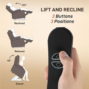 Poltrona Reclinabile Elettrica con Sollevamento Manuale per Anziani, in Ecopelle Marrone, con Massaggio a Vibrazione, Riscaldamento, Telecomando, Tasche Laterali e Telaio in Metallo - Product Image 4