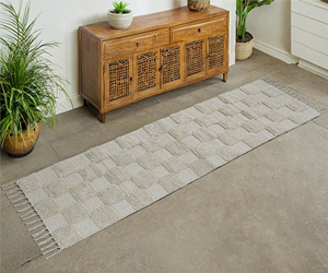 Tapis en coton géométrique tissé à la main 100% coton |   Exercice de prière, taille personnalisée disponible, faible MOQ - Product Image 1