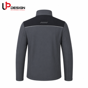 Veste softshell grise pour homme, personnalisée, imperméable, coupe-vent, doublée de polaire, pour la randonnée en plein air, vêtements de travail, veste tactique avec logo - Product Image 3