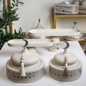 Vente en gros : Plateau de service en métal pour dattes, bol de service pour noix, organisateur de fruits secs, vaisselle pour la maison et le Ramadan, bols porte-dattes - Product Image 4