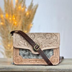 Bolso Bandolera de Cuero Genuino Hecho a Mano para Mujer, Diseño Vintage de Manta de Silla de Montar, Flecos Bohemios, Correa Ajustable, Impermeable, Estilo Animal - Product Image 2