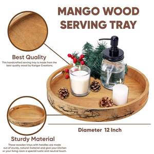 Durable and Eco Friendly Wooden <b>Storage</b> <b>Tray</b> with Natural Finished Ideal for Serving Snacks Beverags - Product Image 3
