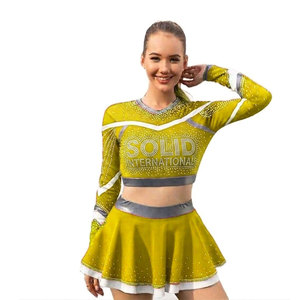 Ensemble d'uniformes de cheerleading personnalisés Solid Trader pour équipes de danse, tissu extensible respirant, couleurs vives et style tendance - Product Image 6