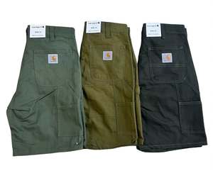 Pantalones Cortos Vintage Carhartt Carpenter de Doble Rodilla, Ropa Remake, Pantalones Cortos de Algodón para Verano - Product Image 1