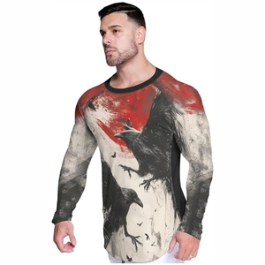 T-shirt de sport pour homme, tissu extensible à séchage rapide, écologique, coupe ajustée, fitness, course à pied, entraînement en salle de sport, athlétique - Product Image 2