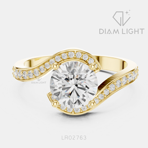 Bague de fiançailles en or blanc 14 carats avec diamant de laboratoire rond de 1,23 carat, certifiée IGI, bijoux fins pour femmes, cadeau - Product Image 5