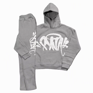 Mens Pullover Hoodie Tracksuit Kangaroo Pocket Hooded Sweatshirt and Sweatpants Set Cotton Blend Casual <b>Jogging</b> <b>Suit</b> OEM - Product Image 3