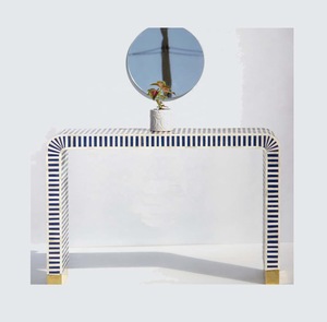 ILAHI's Bone Inlay <b>Table</b> Modern Design Agate Detailing <b>Storage</b> Portable Home Furniture - Product Image 5