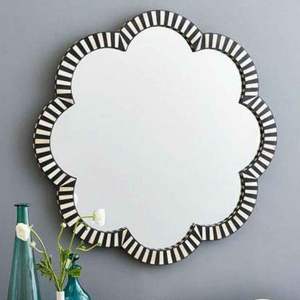 Miroir mural de luxe fait main en os naturel, accent d'intérieur élégant avec cadre en os - Product Image 4