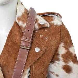 Chaqueta Acolchada de Cuero Vacuno con Cuello Alto Personalizada, Diseño Tejido con Relleno de Algodón y Tela de Pana para Mujer, Invierno - Product Image 4
