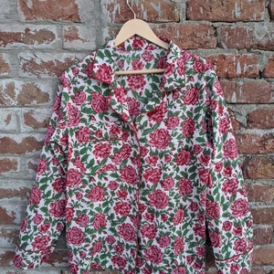 2026 Hot Selling Women Breathable Cotton Block Print Pajama Set Floral Pattern Night suit for All Season - Product Image 1