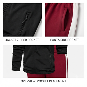 Men's Breathable Fleece Streetwear Winter Tracksuit 2-piece <b>Set</b> Zip-up Hoodie & With Elastic Waist 100% Cotton Cheap Tracksuit - Product Image 3