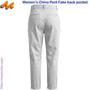Womens Denim Chino Loose Fit Mid Waist Casual Breathable Washable Summer Spring Pants Ctn Spandex Fabric 6.64 OZ - Product Image 3