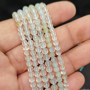 ลูกปัดพลอยอาเกตสีเทาทรงกลมขนาด 4 มม. ขายส่ง สำหรับทำเครื่องประดับ DIY - Product Image 1