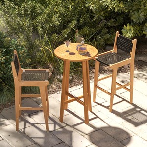 Handcrafted Rectangle Teak Wood <b>Bar</b> <b>Stool</b> Backrest-Contemporary Design Eco-friendly 40x40x80 cm Aqudus Saleem AS-TW03 Wholesale - Product Image 2