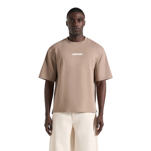 T-shirt pour homme à col rond et manches courtes, coupe ample et décontractée, avec petit motif sur la poitrine, dos uni, décontracté, en jersey de coton, vente en gros, personnalisable, OEM - Product Image 3