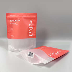 Bolsa de pie mate impresa a medida con ventana para polvo cosmético |   Laminado PET/CPP de Tamaño Pequeño |   Muesca de desgarro |   Vietnam - Product Image 4