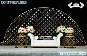 ฉากหลังโลหะทันสมัยหรูหราพร้อมดีไซน์เทียนสำหรับตกแต่งเวทีงานแต่งงาน ผิวมันวาว ปรับแต่งสีและขนาดได้ - Product Image 4