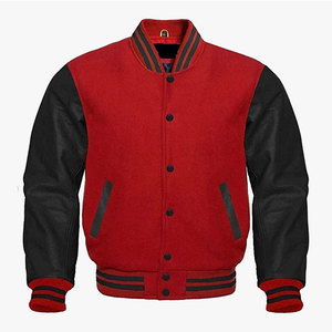 <b>Men</b> Blue Collage <b>Jacket</b> With <b>White</b> Leather Sleeves Regular Fit Varsity <b>Jackets</b> - Product Image 3