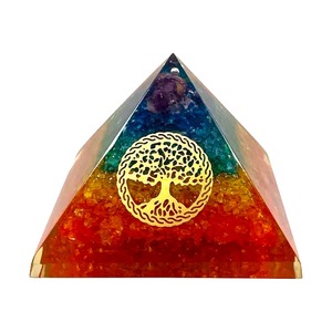 Seven Chakra Orgone Pyramid Multi Color Dyed Crystal Energy Generator Reiki Healing <b>Orgonite</b> Pyramid Meditation Spiritual - Product Image 2