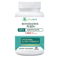 Capsules de supplément NAD+ végétalien haute pureté 1000 mg avec Resvératrol pour améliorer l'énergie cellulaire chez l'adulte