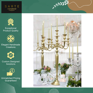 Candelabros de Metal de Aluminio de Alta Calidad con Diseño Elegante, Portavelas de Lujo, Tamaños y Colores Personalizables para Bodas - Product Image 5