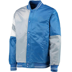 Veste en satin imperméable d'hiver pour homme, col en tricot côtelé, sur mesure, vente en gros, design personnalisé - Product Image 1
