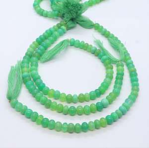 Cuentas redondas lisas de crisocola calcedonia AAA de 6.5-7 mm, piedra preciosa de crisocola calcedonia, cuentas sueltas de calcedonia natural de 8 pulgadas para joyería - Product Image 1