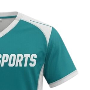 Maillot de lacrosse unisexe bleu sarcelle et blanc en polyester, coupe athlétique, léger, vêtements de sport pour l'entraînement et les matchs - Product Image 4