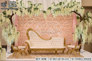 Conjunto de Sofás de Boda Estilo Palacio Clásico para Salones de Banquetes, Sofá de Boda Tallado a Mano, Muebles de Lujo para Escenario de Boda en Dorado - Product Image 6