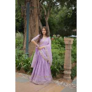 Lentejuelas bordadas doradas funcionan con seda rassiana trabajo Duppatta - Product Image 6