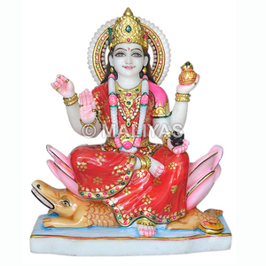 รูปปั้นแกงก้ามาตาทำมือ |   หินอ่อนแกงก้ามามา มูรตี พร้อมมาการ่า - มาลียาส - Product Image 1