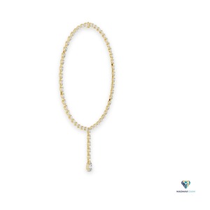 Collier pendentif en or jaune 22,98 CT avec diamant de laboratoire en forme de poire, en or massif 14 carats - Product Image 3