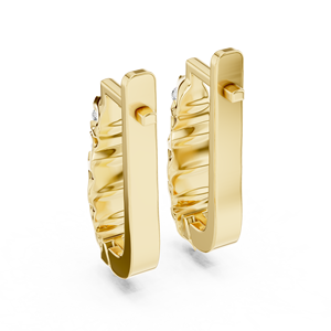 Boucles d'oreilles pendantes en or jaune 10 carats, élégantes et luxueuses, avec diamants de laboratoire taille ronde, 1 carat, plaqué or - Product Image 3