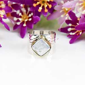 Anillo de Plata de Ley 925 con Perla Natural de Agua Dulce, Anillo de Declaración, Piedra de Nacimiento de Junio, Anillo Martillado, Joyería, Regalo para Ella - Product Image 6