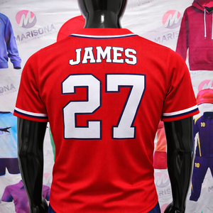 Maillot de baseball personnalisé grande taille, coupe courte, séchage rapide, respirant, en tissu polyester, sublimé, brodé avec nom et numéro du joueur, équipes - Product Image 3