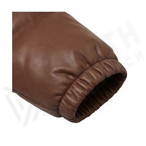 Hooded Quilted Waterproof <b>Bubble</b> Jacket Black Full Sleeve Winter Windproof Cotton Shell Knitted Fabric Polyester Filling Stand - Product Image 6