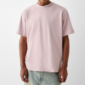 Camiseta de Hombre, Corte Recto, 100% Algodón, Color Rosa Bebé, Cuello Redondo, Manga Corta, Tejido Transpirable, Estilo Casual, Precios al por Mayor - Product Image 1
