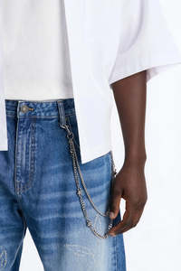 กางเกงยีนส์แฟชั่นผู้ชายคุณภาพสูงขายส่ง กางเกงยีนส์ขายส่งทรงขาบาน กางเกงยีนส์ผู้ชายดีไซน์เนอร์ผ้ายืดสีน้ำเงิน - Product Image 3