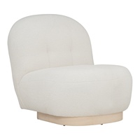 Fauteuil de salon contemporain et moderne en polyester durable, avec pieds en bois massif, pour salon, hôtel et usage domestique