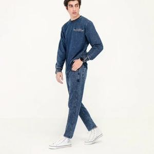 Chaqueta de Mezclilla Personalizada para Hombre, Estilo Casual Vintage, Lavado a la Piedra, Ecológica, Transpirable, con Botones, OEM, Ropa Urbana - Product Image 4