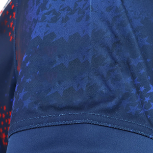 Camiseta de Rugby con Cuello en V, Secado Rápido, Precio de Fábrica, Ropa Deportiva Ligera, Diseño de Sublimación con Estrellas Rojas y Azules - Product Image 6