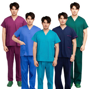 Wholesale Custom Women and Man Short Sleeve V-Neck Medical Scrubs <b>Sets</b> Hospital Uniforms Workwear <b>Doctor</b> Nurse Scrubs <b>Sets</b> - Product Image 1