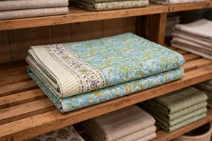 Mantel Rectangular de Lino y Algodón con Estampado Floral, Hecho a Mano, Ligero, Lavable, para Uso Doméstico, Estilo Pastoral, Logotipo Personalizado - Product Image 3